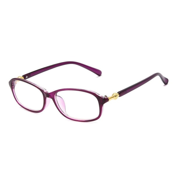 Anti-blåt lys læsebriller Firkantede briller LILLA Purple Strength 400