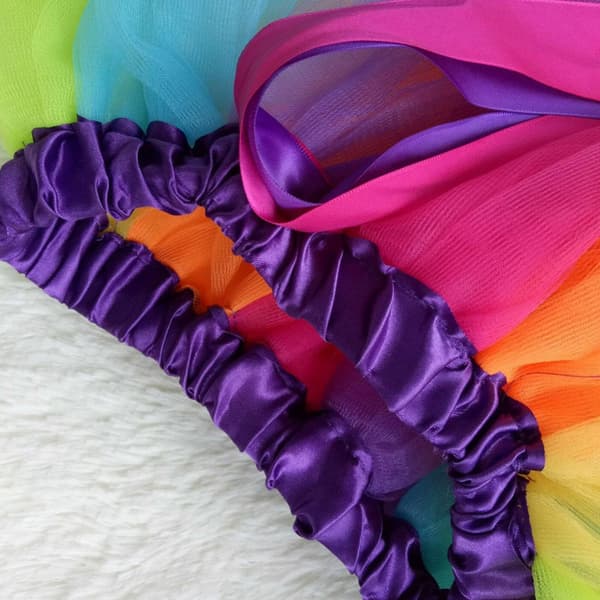 Rainbow Tutu Kjol Tyll Mini Dress M M