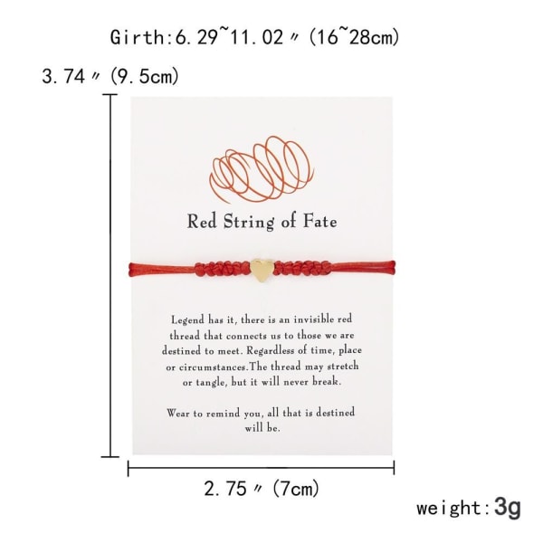 Röd String Armband 7 Knots Armband 3 3