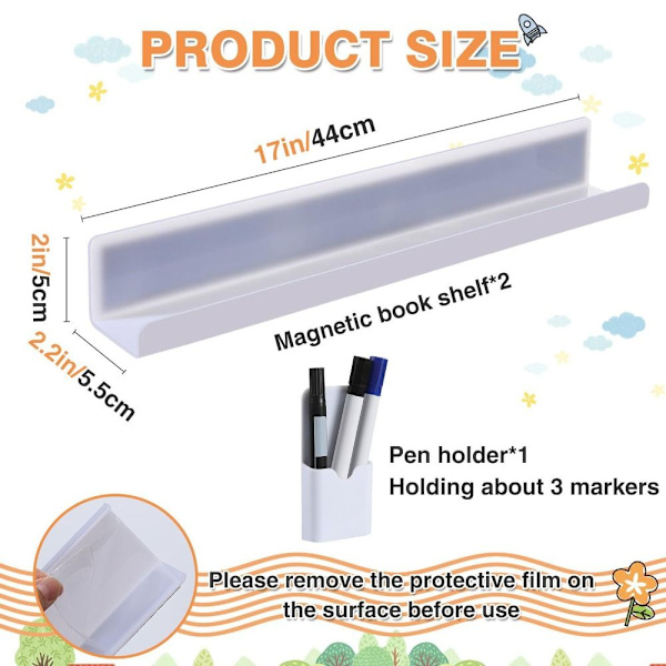 Whiteboard Magnetisk bogreol Bogdisplaystativ TRANSPARANT Transparent