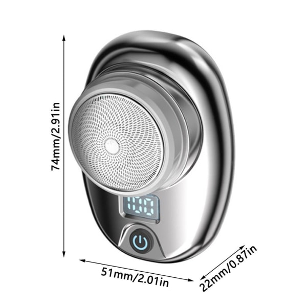 Mini barbermaskine med LED elektrisk barbermaskine GRÅ Grey