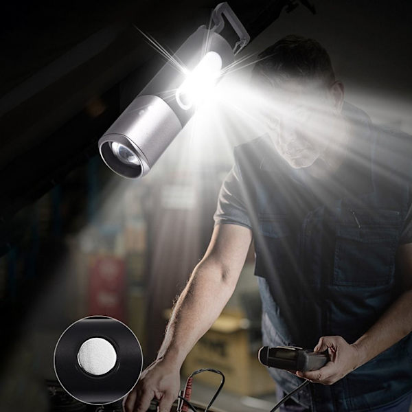 LED lommelygte Magnetisk fakkel Lanter Zoombare lommelygter