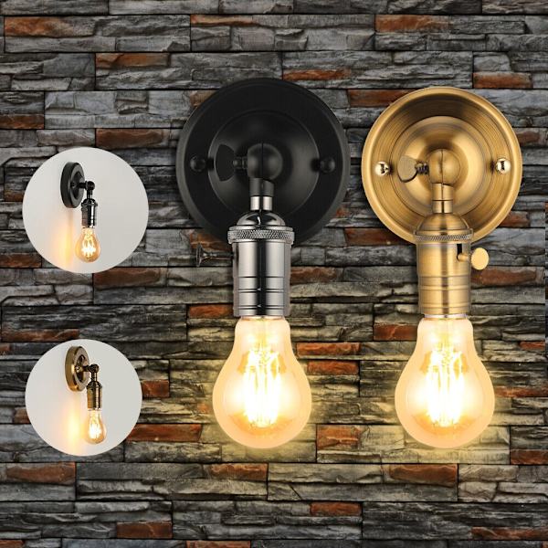 Rustik lampetlampe væglampe tråd metalbur C (PÆRE MEDFØLGER IKKE) C(Bulb not included)