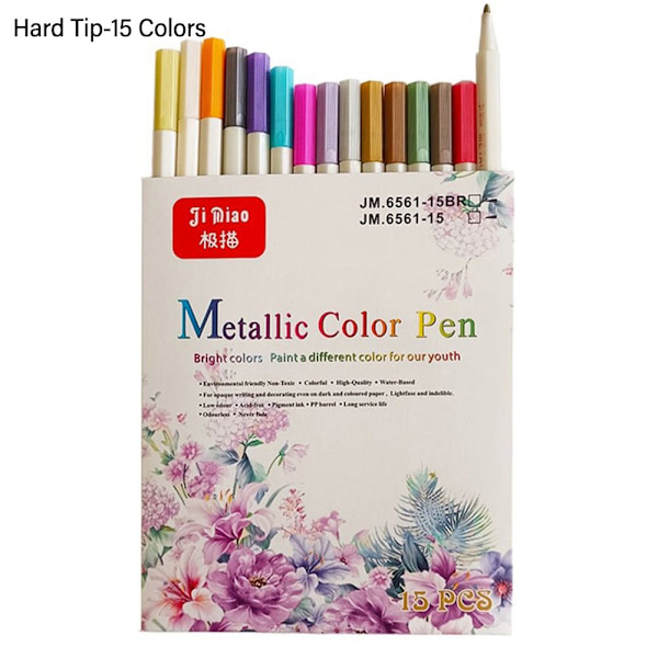 Marker Penna Metallic Pen HÅRD TIP-15 FÄRGER HÅRD TIP-15 FÄRGER