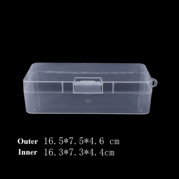 Läpinäkyvä säilytyslaatikko koruhelmisäiliö 16,5 x 7,5 x 4,6 cm 16.5x7.5x4.6cm