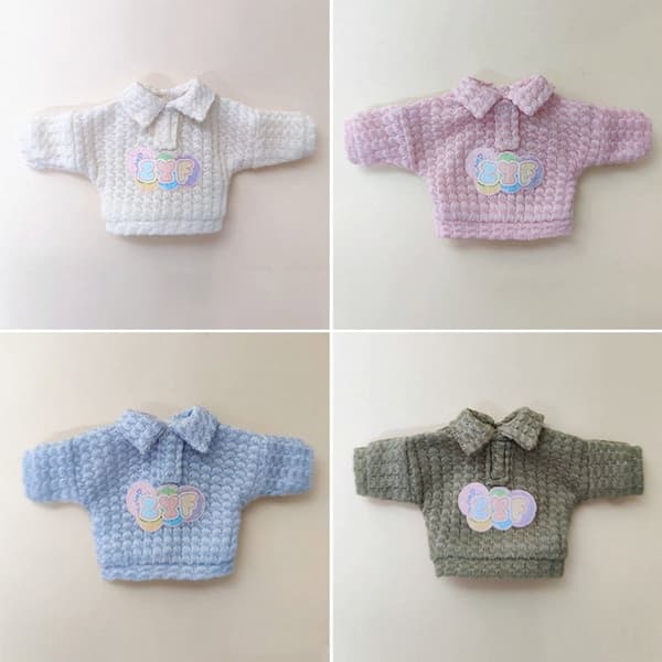 Mini strikket genser 1/12 Doll Cardigans HVIT White