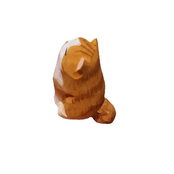 2 stk Orange Kat Figur Orange Kat Træskæring 1 STK 1 STK 1 pc