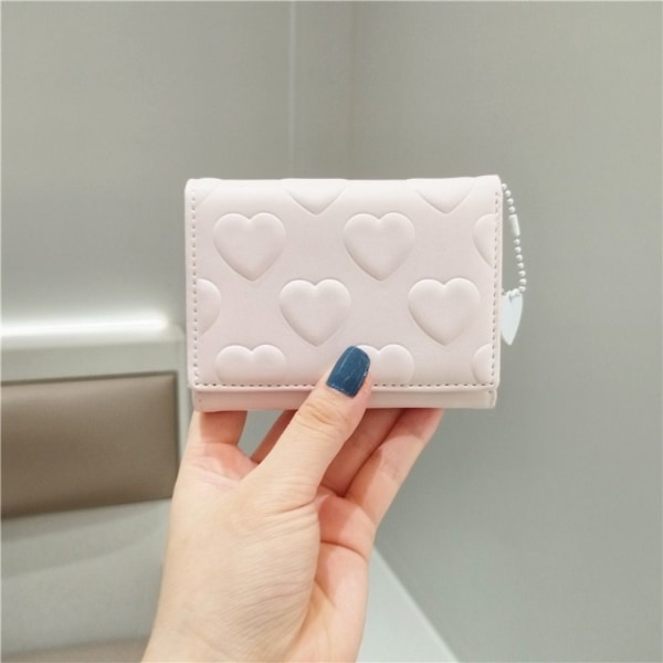 Kort lommebok for kvinner Liten myntveske ROSA pink