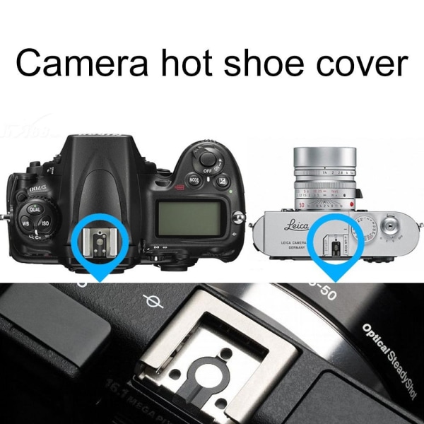 2 stk Hot Shoe Cover Kamera Lommelykt Rekvisita DSLR lommelykt