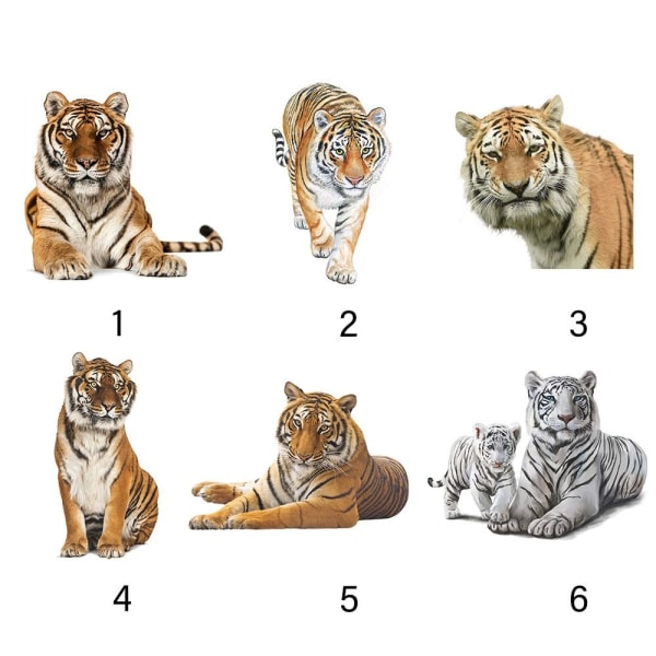 3D Tiger-veggklistremerke Levende Tiger-dekaler 2 2 2