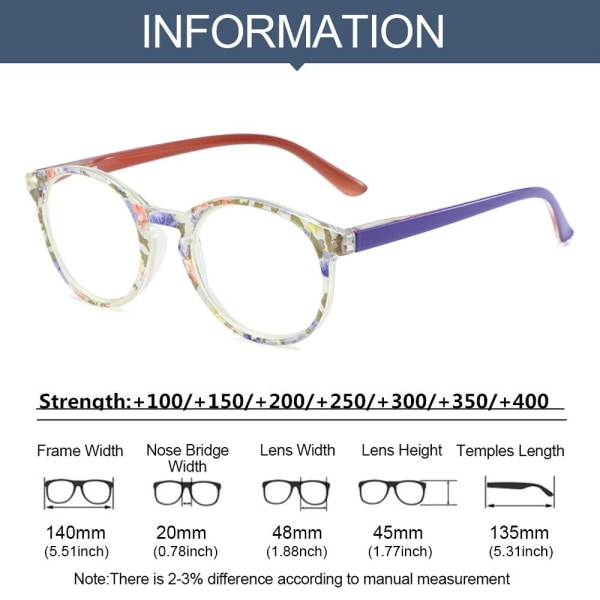 Läsglasögon Glasögon LILA STRENGTH 300 Purple Strength 300
