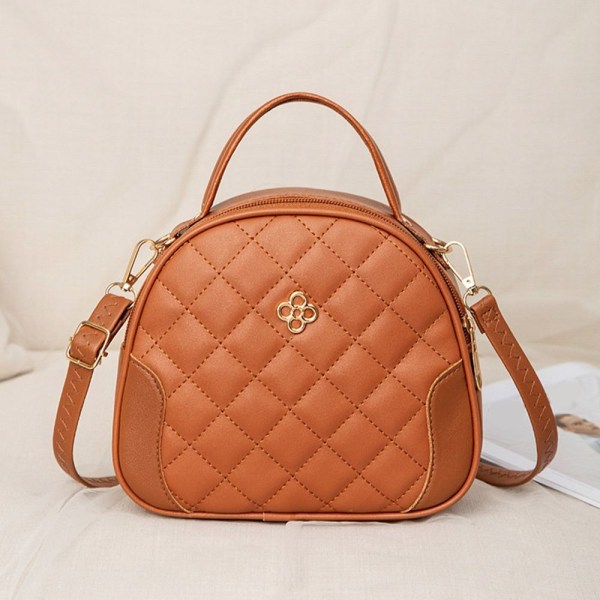 Damhandväska Rutig Crossbody-väska BRUN brown