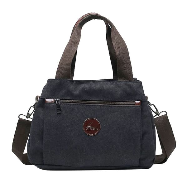 Lærredstaske Messenger Bag SORT black