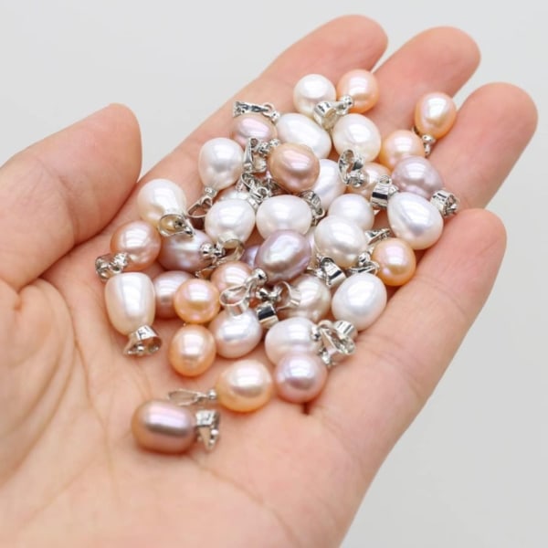 10 kpl 7-8MM Natural Pearl Pearl Riipukset riisimuotoinen