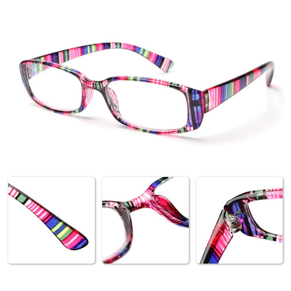 Læsebriller Presbyopic Eyewear Retro Stel PINK STRIPE +350 pink stripe