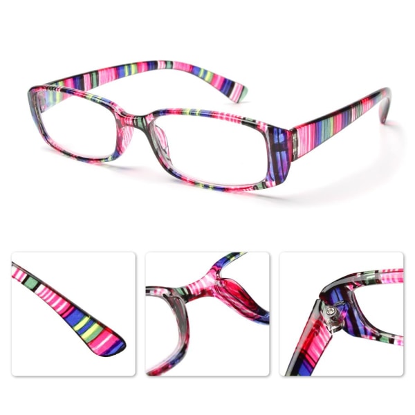 Lesebriller Presbyopic Eyewear Retro Innfatning ROSA STRIPE +100 pink stripe