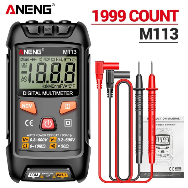 Digital Multimeter Spenningsmåler SORT Black