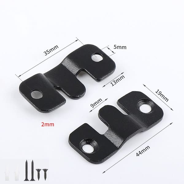 Interlock hængende spænde Flush Mount Bracket SORT L Black L
