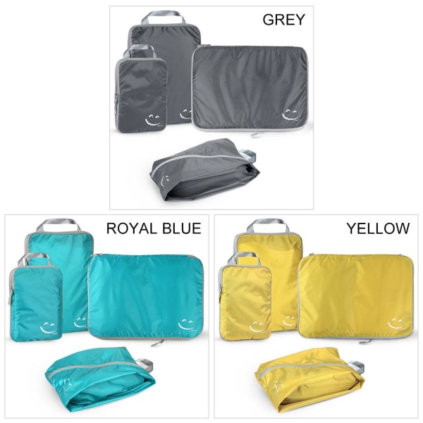 4 stk Kuffert Pakkesæt Kompressionsopbevaringsposer ROYAL BLUE royal blue