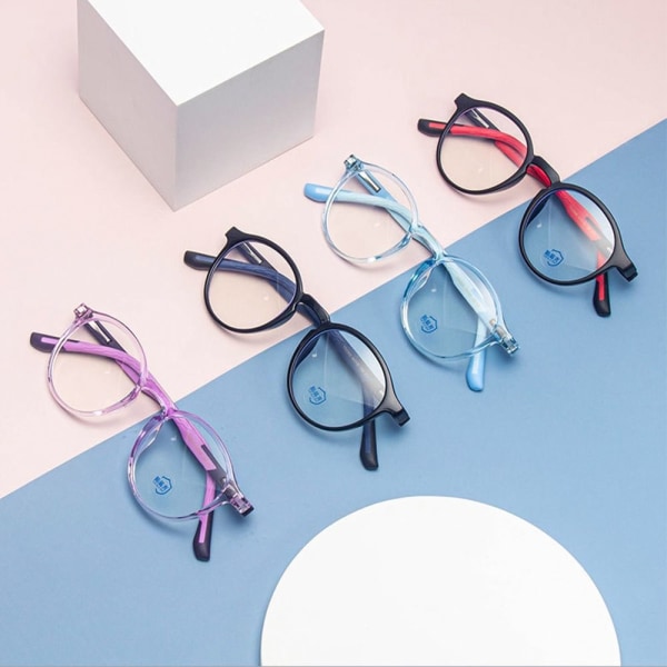 Lasten anti-siniset vaaleat lasit pyöreät silmälasit 3 3 3