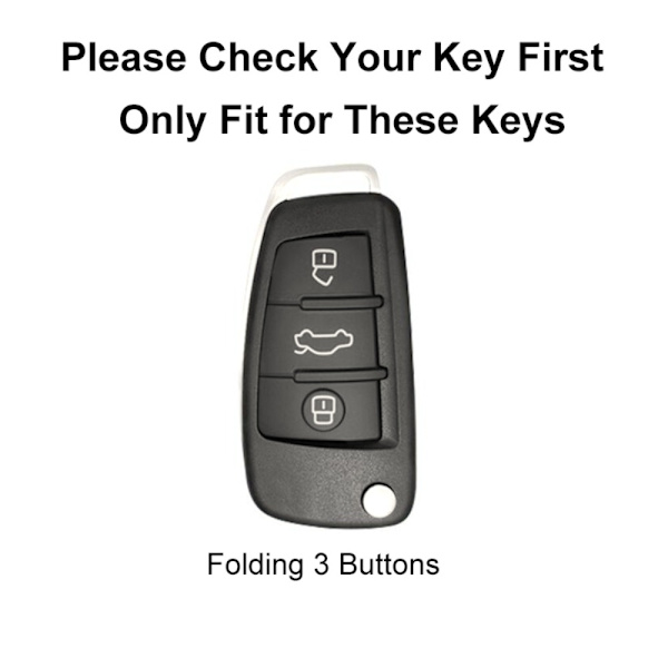 Auton Flip Key Case Key Cover Shell SILVER TRIM - BLACK SILVER Silver Trim - Black