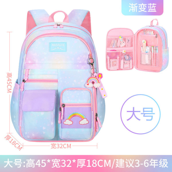 Söt ryggsäck, skolryggsäck för barn rosa S
