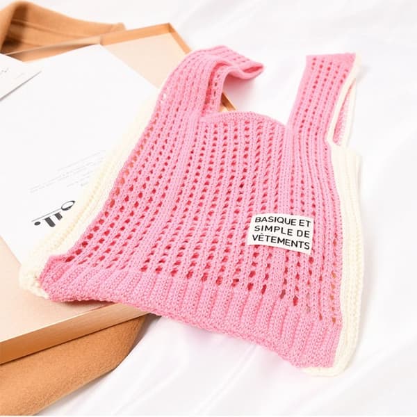 Knit Handbag Kangaskassi VILLA purple
