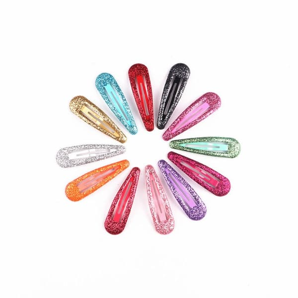 4st Hårklämma Glitter Hårnålar BLÅ Blue