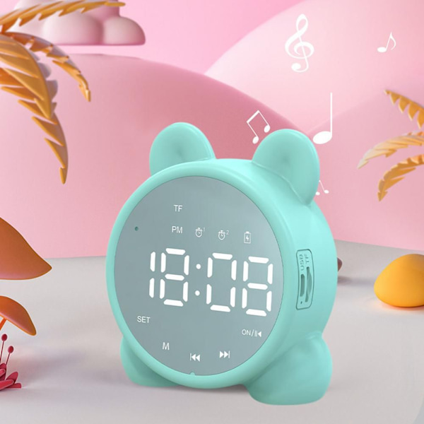 Trådlös Bluetooth -högtalare Smart Alarm Clock Audio GRÖN Green