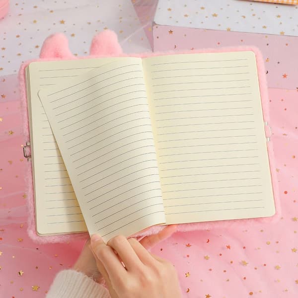 Cartoon Plush Notepad Pocket Notebook ROSA Pink