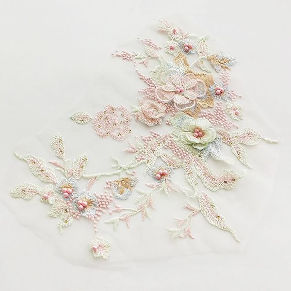 3D Spetsblommor Bröllopsklänning Trim 5 5 5