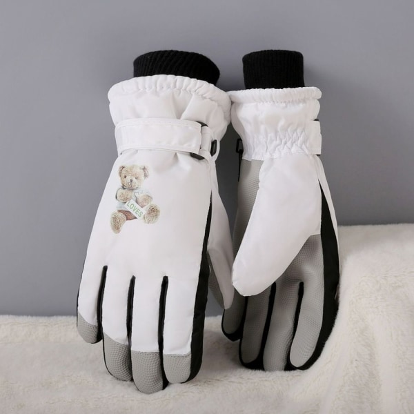 Varme Kvinder Ski Handsker Fuld Finger Handsker HVID white