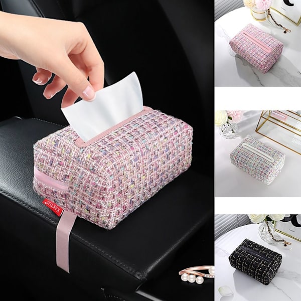 Car Tissue Box Tissue Storage Case PINK PINK