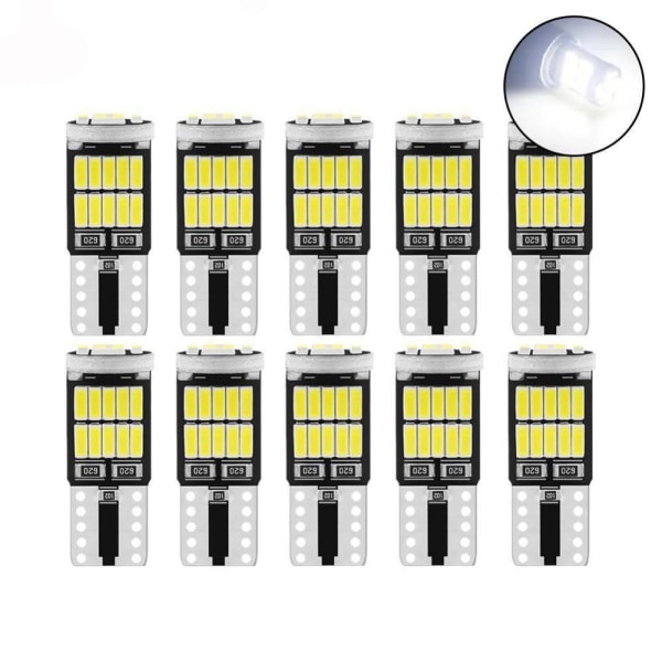 10st Bil LED-lampa LED-signalljus VIT white