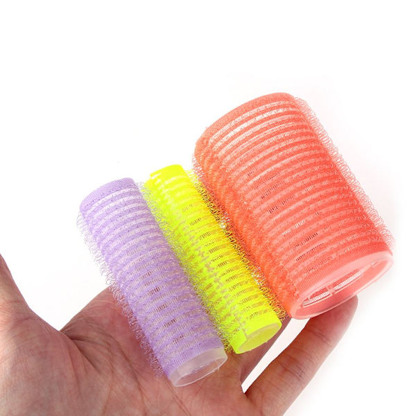 6 st Random Color Hair Rollers Self Grip 4.8cm by 6.2cm