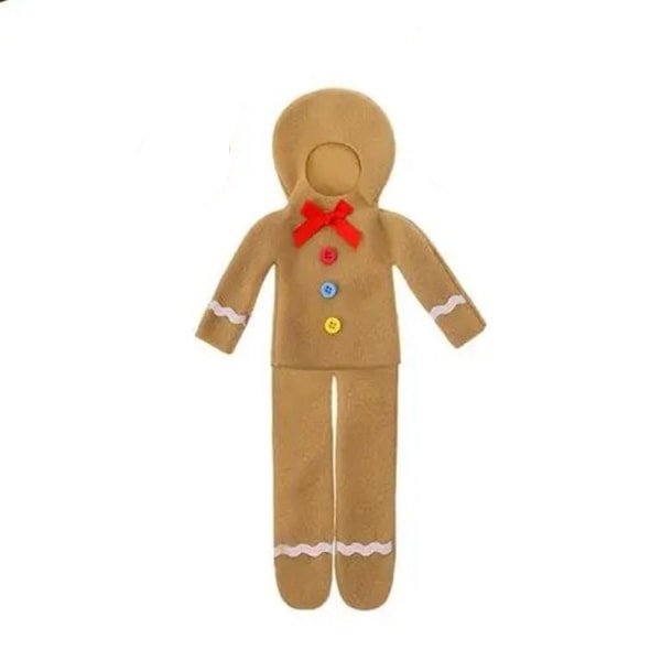 Alvetilbehør Klessett Julealvedukkekostyme Gingerbread man