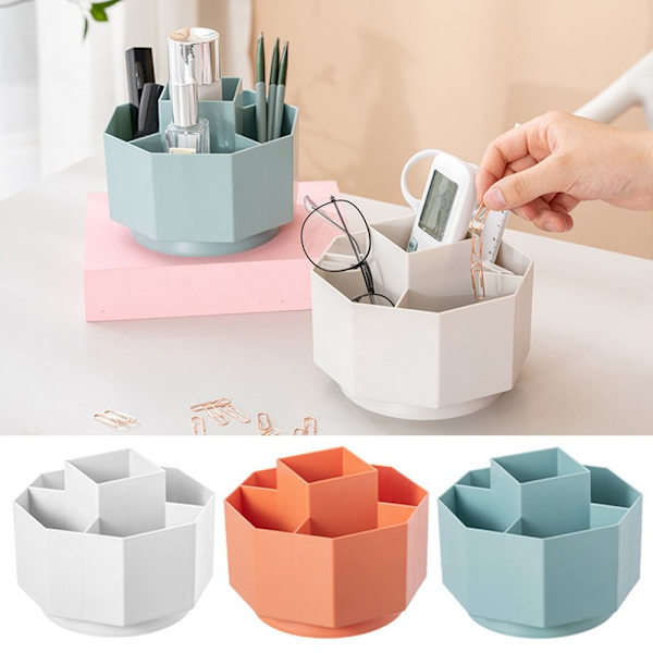Rotary Pen Holder Stationery Organizer HVID White