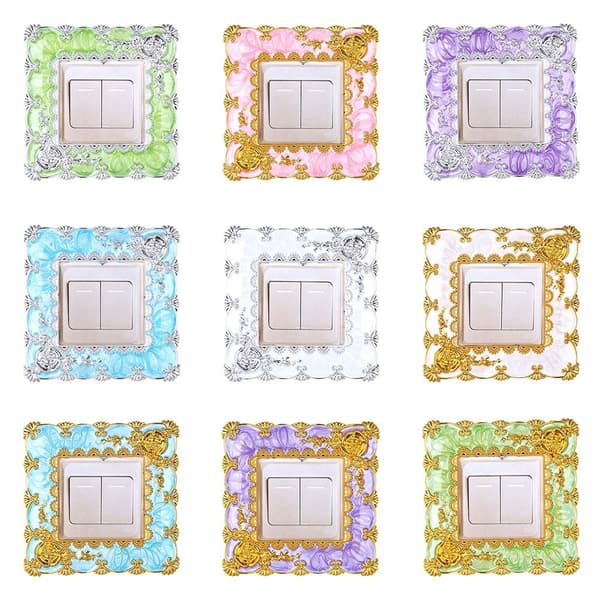 Enkelt lysafbryder Dæksel Socket Surround Frame PINK&GULD pink&gold