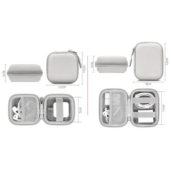 Digital oppbevaringsveske USB-kabelvesker GRÅ STYLE 2 STYLE 2 grey Style 2-Style 2