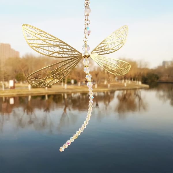 Dragonfly Pendant Sun Catcher DRIP GLUE STYLE DRIP GLUE STYLE Drip Glue Style