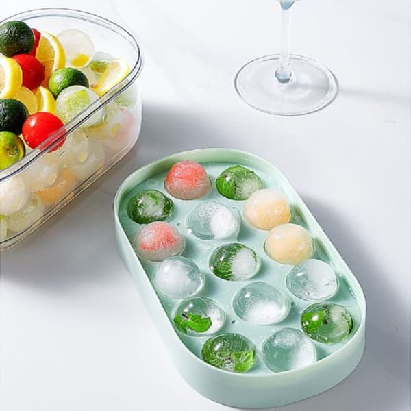 2 stk. Ice Cube Bakke Låg Isbakke Forme white&blue