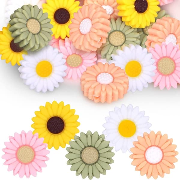 Solros Pärlor Daisy Silikon Pärlor Daisy Blomma Pärlor