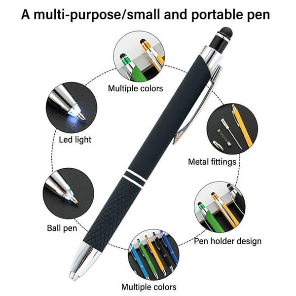 2 STK Multifunktion Pen Kapacitiv Pen SORT Black