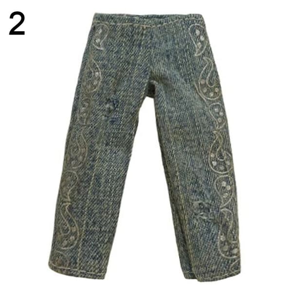 Blomstrede Jeans Læderbukser 2 2 2