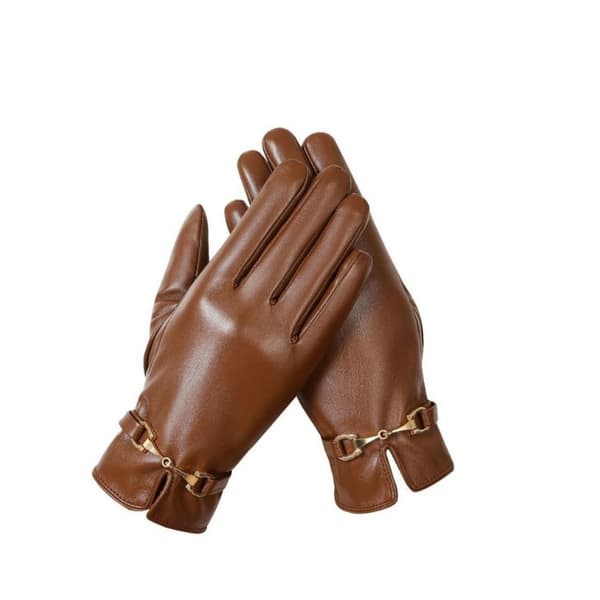 PU-læderhandsker Kørehandsker BRUN brown