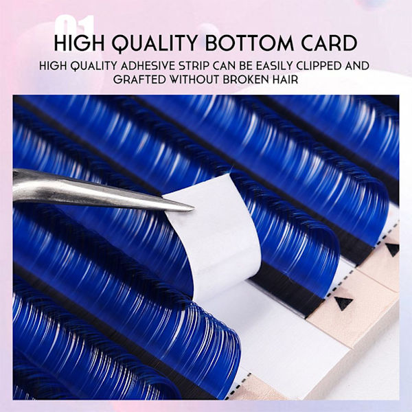 Färgglada individuella ögonfransar Premade Volym Fans BLÅ 0,07C blue 0.07C-0.07C