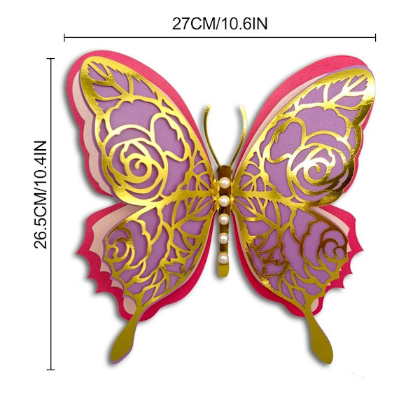 2 kpl 3D Butterfly Tarrat Seinätarrat STYLE 6 STYLE 6 Style 6