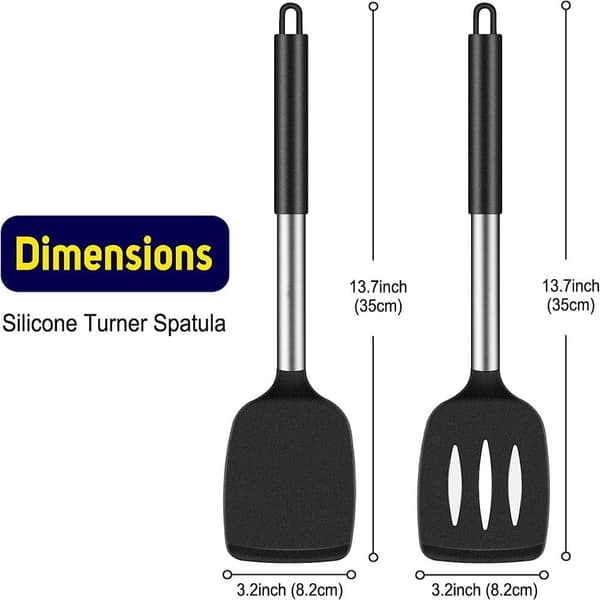 Rustfrit stål køkkengrej sæt Non-stick spatel GRÅ grey