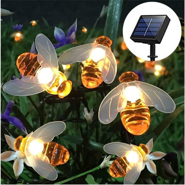 Solcellsdriven Söt Honungsbi LED Ljusslinga