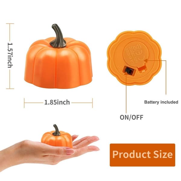 12 STK LED Pumpa Candle Light 4 4 4